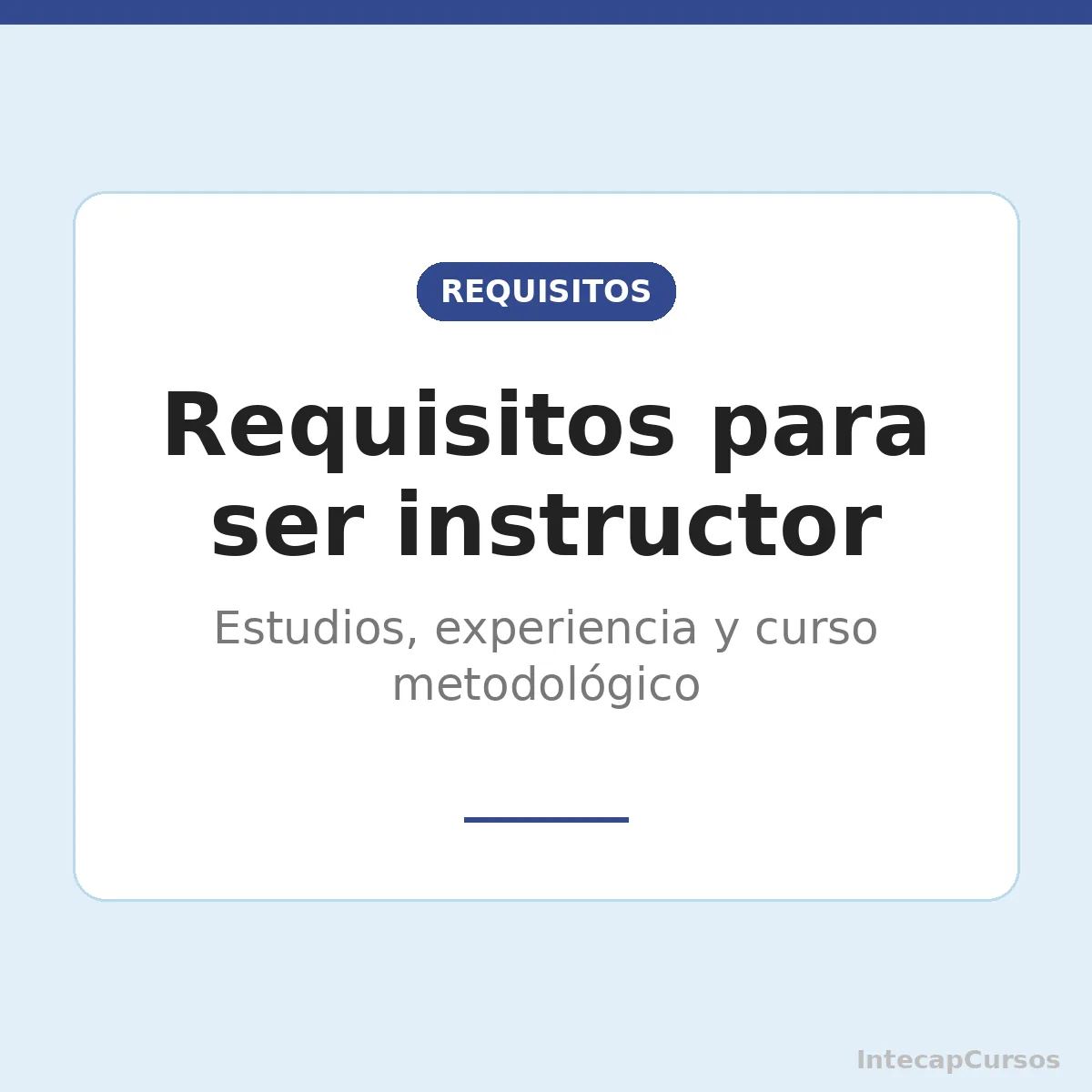 Requisitos para ser instructor de INTECAP