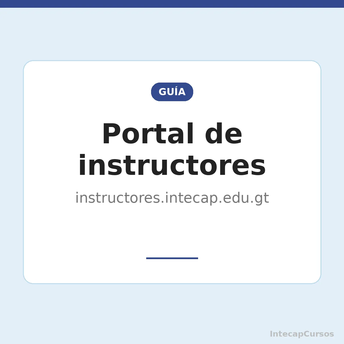 Portal de instructores de INTECAP