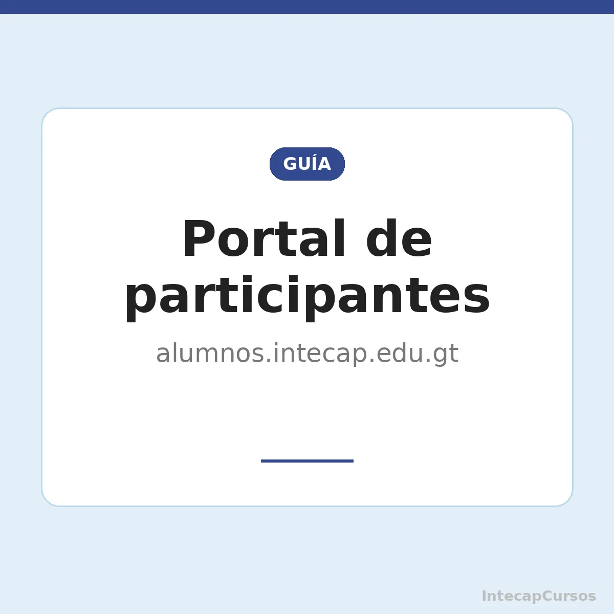 Portal de participantes de INTECAP: cómo entrar