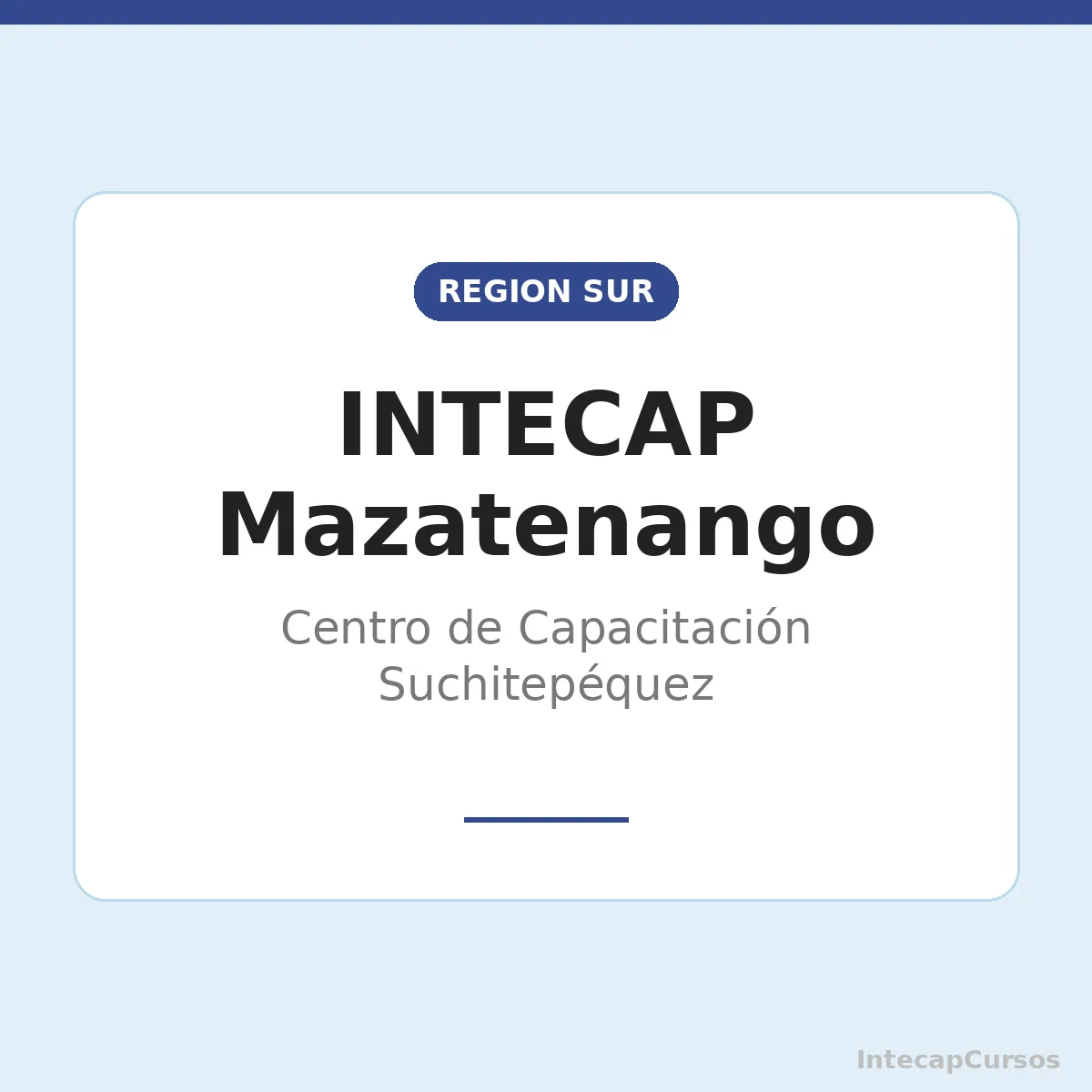 INTECAP Mazatenango: Centro de Capacitación Suchitepéquez
