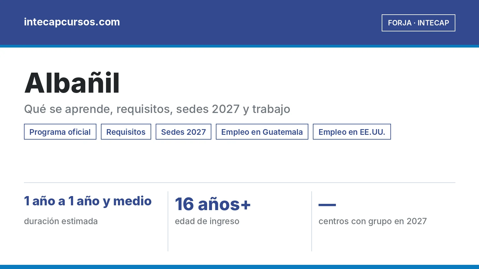 Albañil (FORJA, INTECAP): guía de la carrera