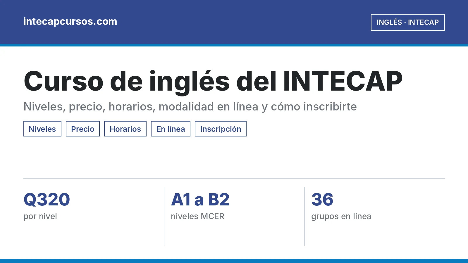 Guía del curso en el INTECAP — ingles