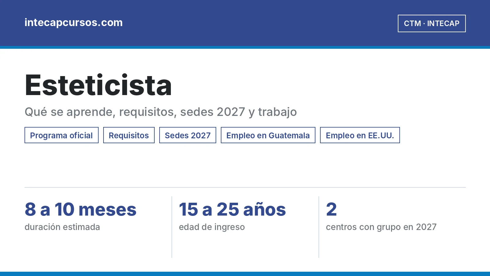 Esteticista (CTM, INTECAP): guía de la carrera
