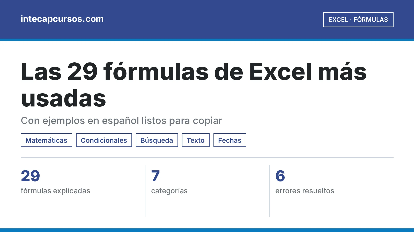 Infografía: excel formulas destacada