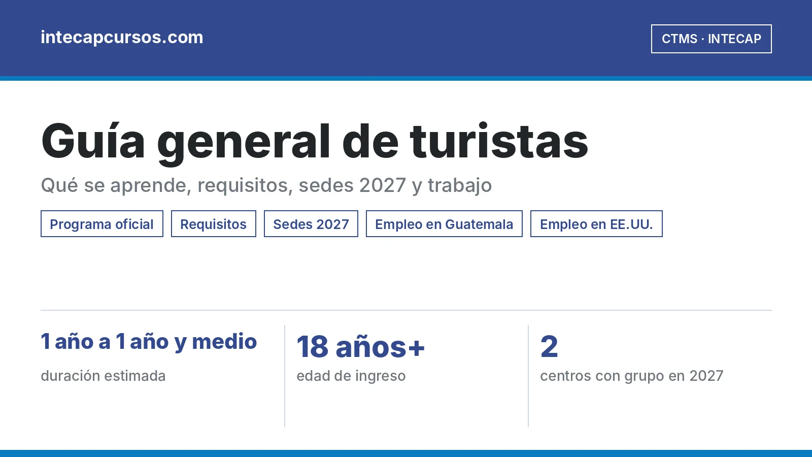 Guía general de turistas (CTMS, INTECAP): guía de la carrera