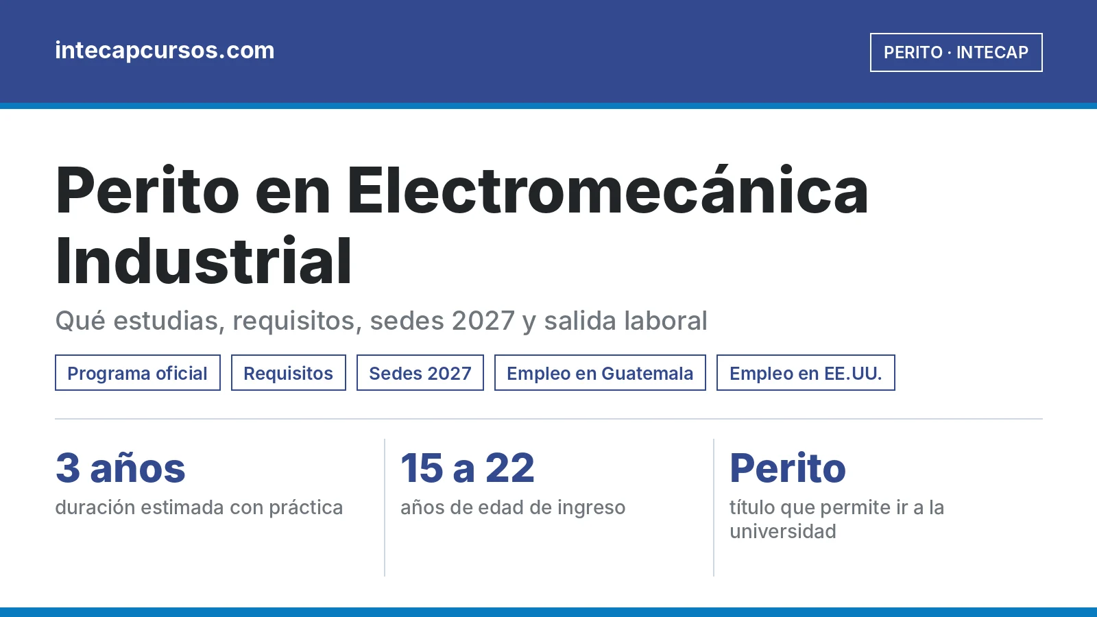 Perito en Electromecánica Industrial del INTECAP: guía de la carrera