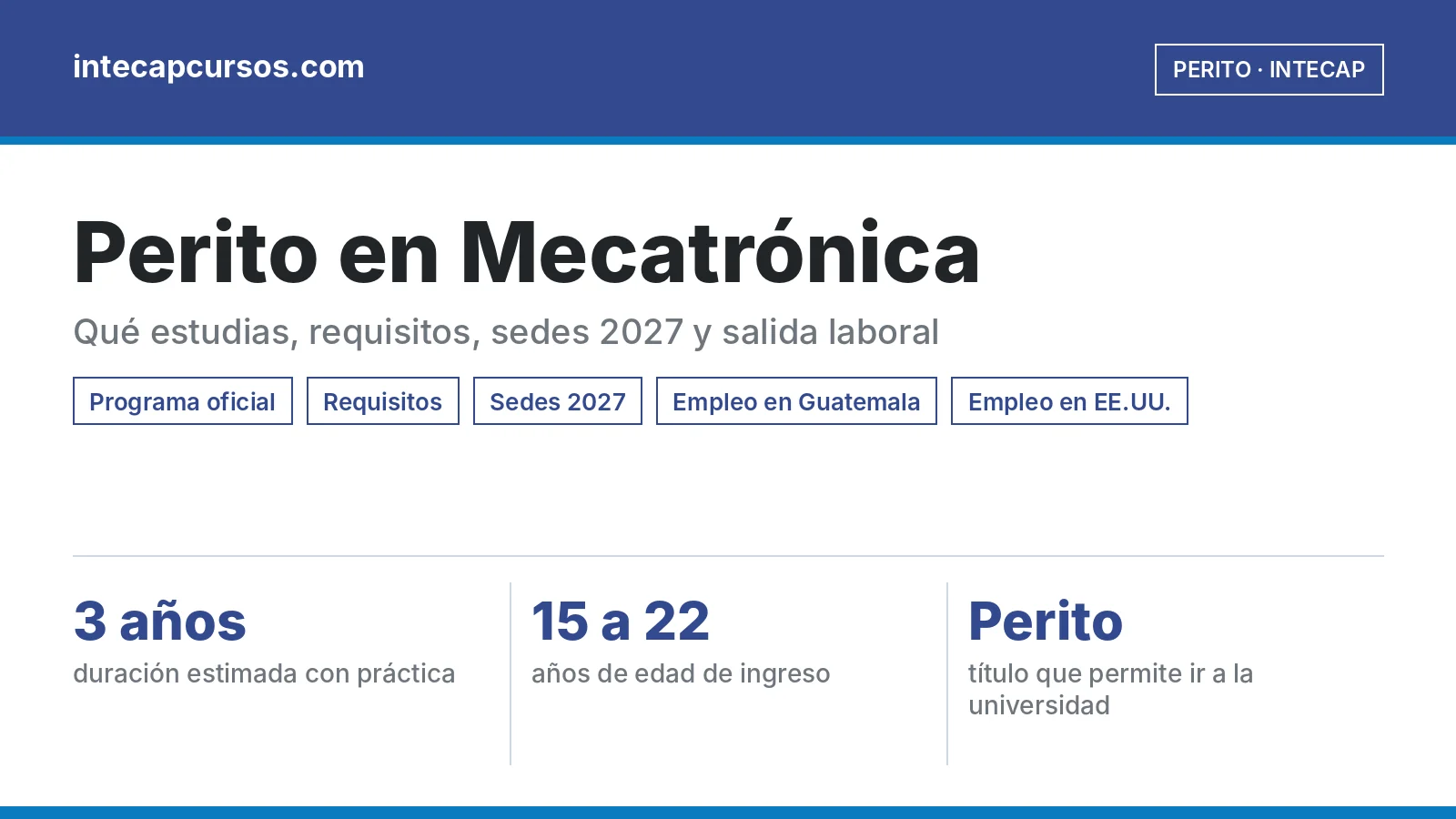 Perito en Mecatrónica del INTECAP: guía de la carrera