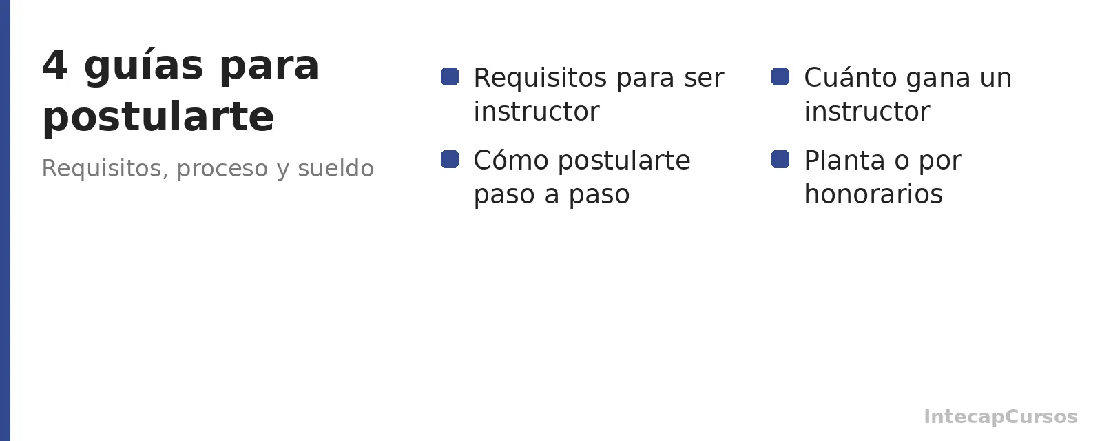 Cuatro guías para trabajar como instructor de INTECAP