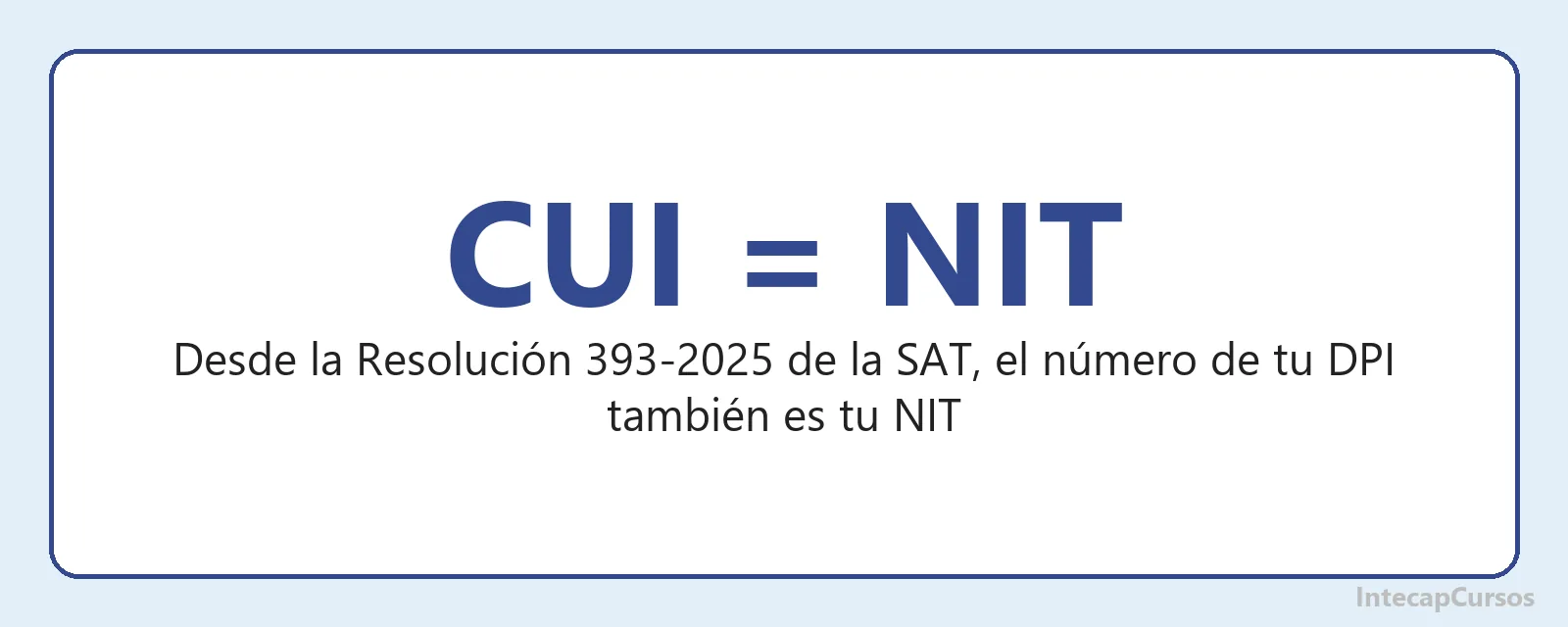 Desde 2025 el CUI del DPI funciona tambien como NIT