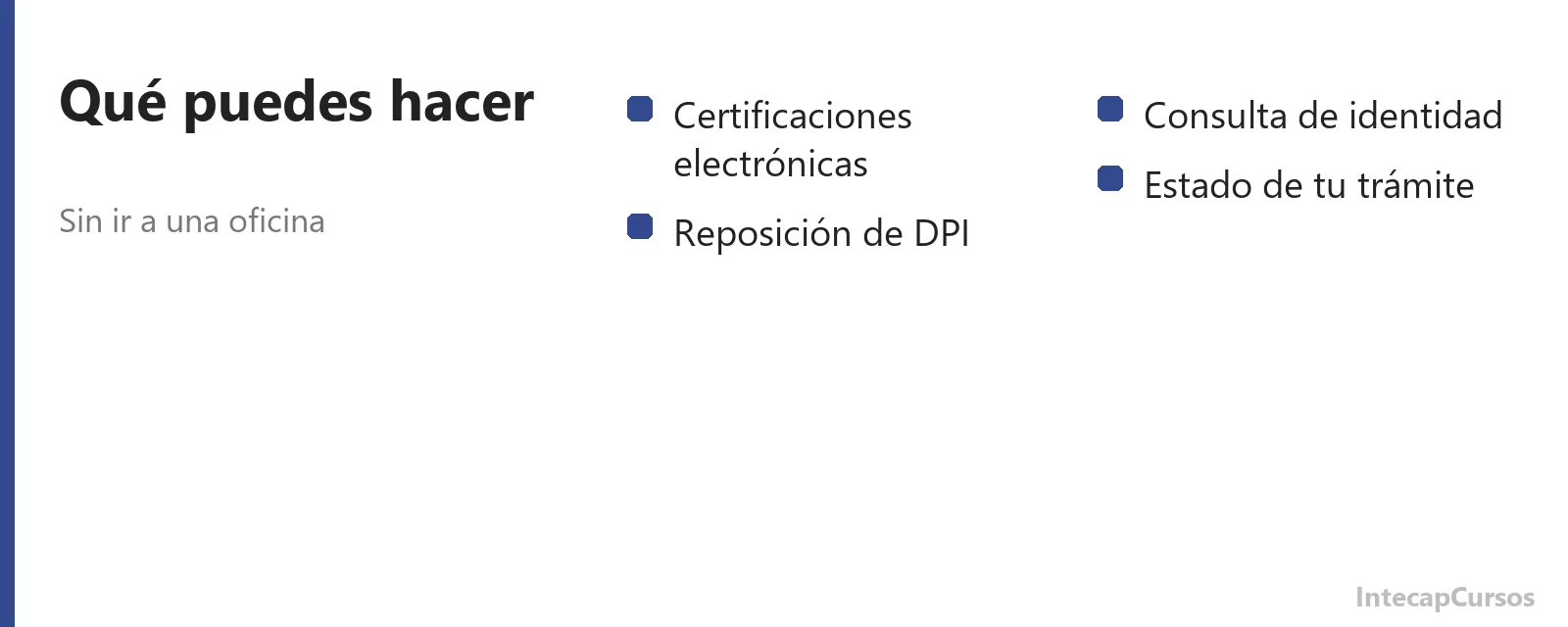 Tramites disponibles en el eportal de RENAP